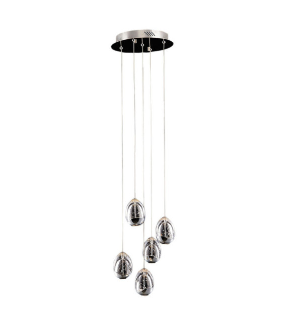 Suspension Huelto Acrylique,acier,aluminium Chrome