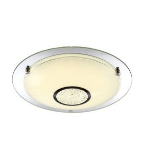 Deckenleuchte Minako Crystal, Metalllegierung, weißes Glas