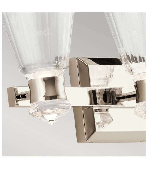 Kichler Wandleuchte Aluminium, Stahl, transparentes facettiertes Glas, poliertes Nickel