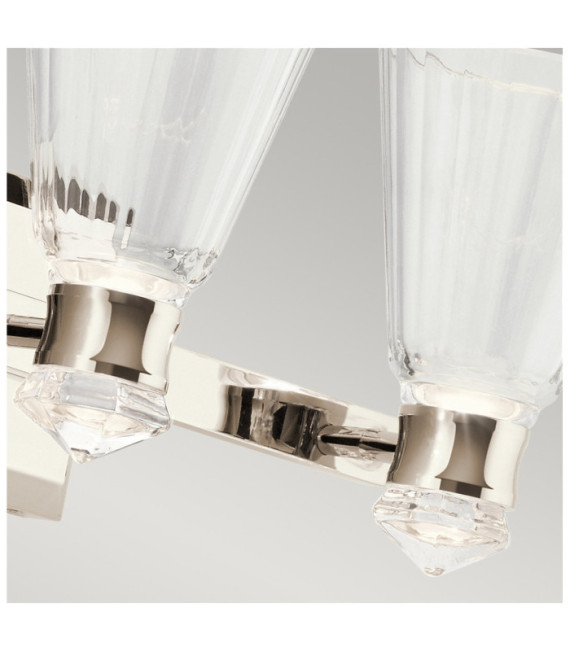 Kichler wall light Aluminum, steel, transparent faceted glass Polished nickel