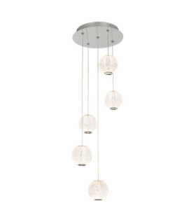 Rosario Pendelleuchte Glas, Stahl, Aluminium Chrom