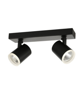 Faretto Helvia Plastica, acciaio, alluminio Nero