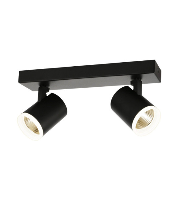 Foco Helvia Plástico, acero, aluminio Negro