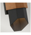 Quoizel outdoor wall light Glass, Matte black aluminum (with painted wood effect bracelet)