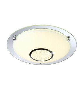 Deckenleuchte Minako Crystal, Metalllegierung, weißes Glas