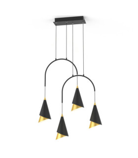 Raalto LED pendant light Acrylic, steel, aluminum Black, Gold