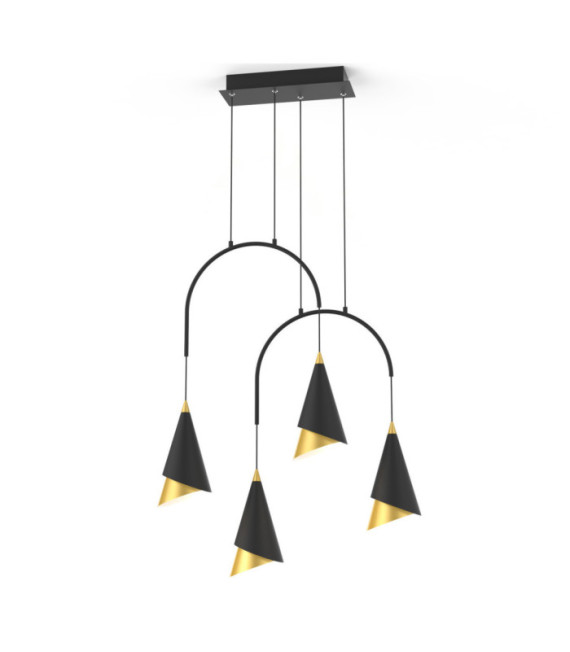 Lampada a sospensione LED Raalto Acrilico, acciaio, alluminio Nero, Oro