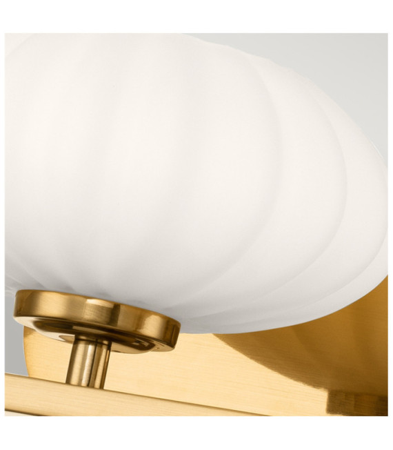 Aplique de baño Kichler Acero, cristal opalino satinado Fox Gold