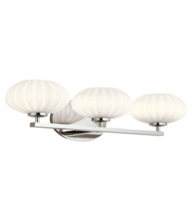 Aplique de baño Kichler Acero, cristal opalino satinado Cromo brillo