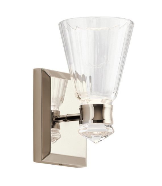 Kichler Wandleuchte Aluminium, Stahl, transparentes facettiertes Glas, poliertes Nickel