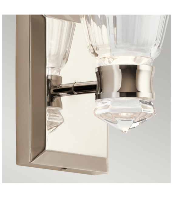 Kichler wall light Aluminum, steel, transparent faceted glass Polished nickel