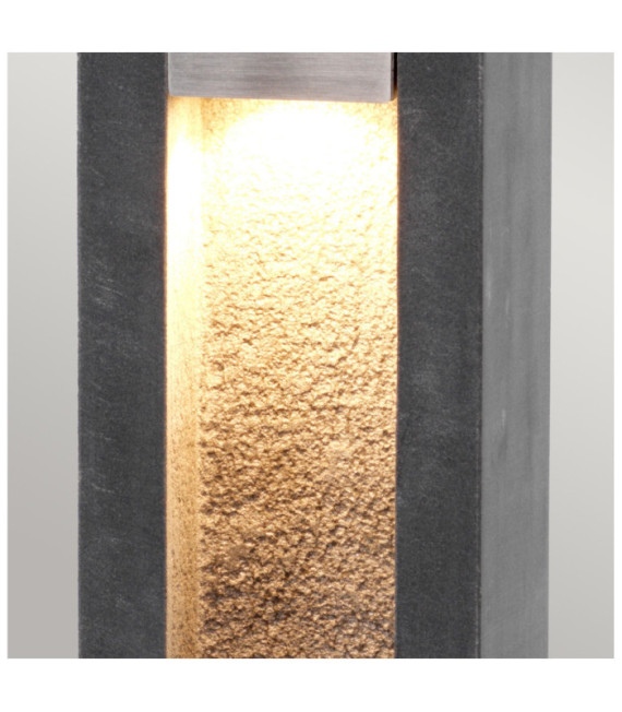 Parkstone Outdoor Floor Lamp Glass, 316 Stainless Steel, Basalt Basalt Stone with Stainless Steel