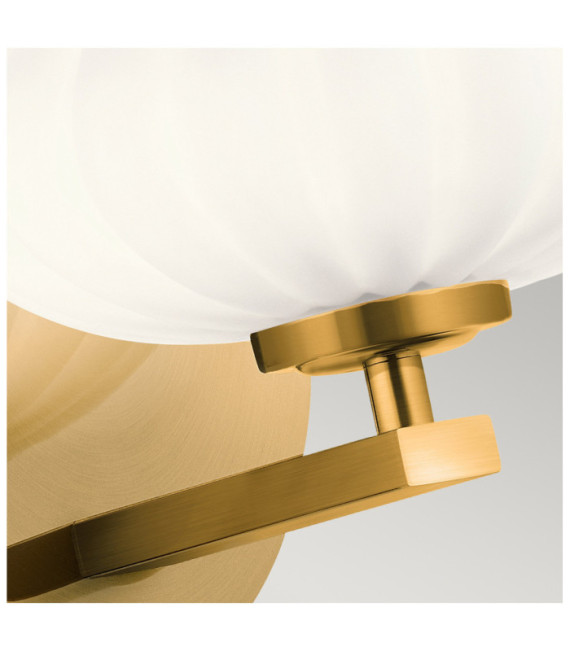 Aplique de baño Kichler Acero, cristal opalino satinado Fox Gold