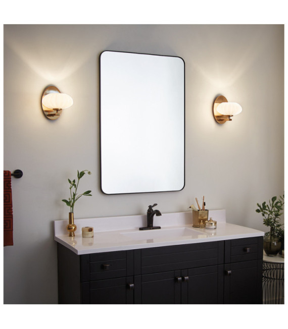 Lampada da parete Bagno Kichler Acciaio, vetro opalino satinato Fox Gold