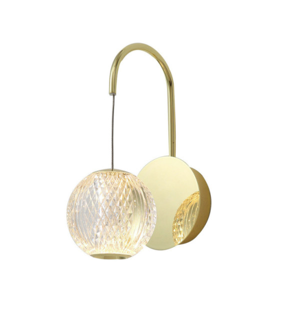 Rosario wall light Glass, steel, aluminum Gold