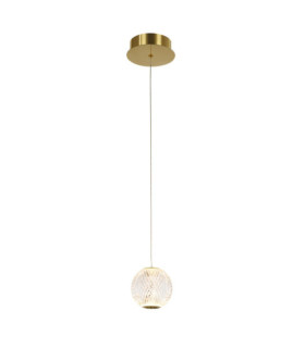 Lámpara colgante Rosario Vidrio, acero, aluminio Oro