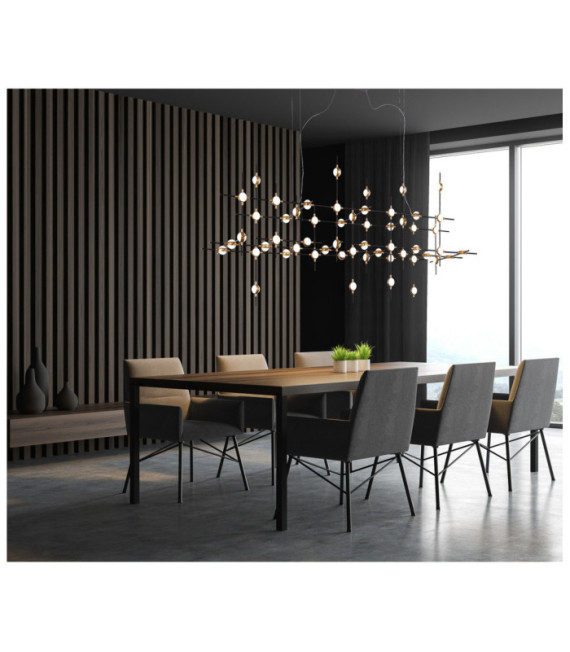 Provenza lámpara colgante LED Negro, Oro