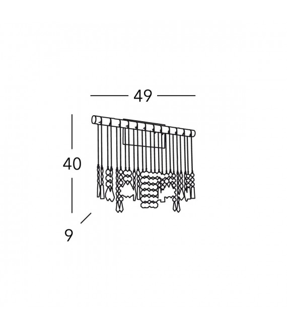 Applique murale design en cristal STRETTA chrome 5 ampoules