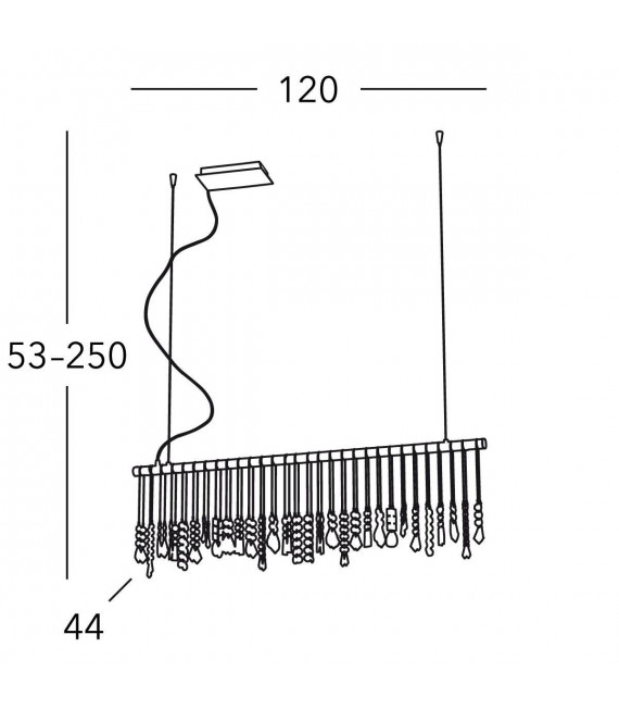 Suspension design en cristal STRETTA chrome 7 ampoules