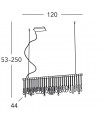 Suspension design en cristal STRETTA chrome 7 ampoules