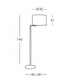 Lampadaire HILTON SAND nickel 1 ampoule