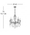 Chandelier en cristal CONTARINI CRYSTAL laiton antique 5 ampoules