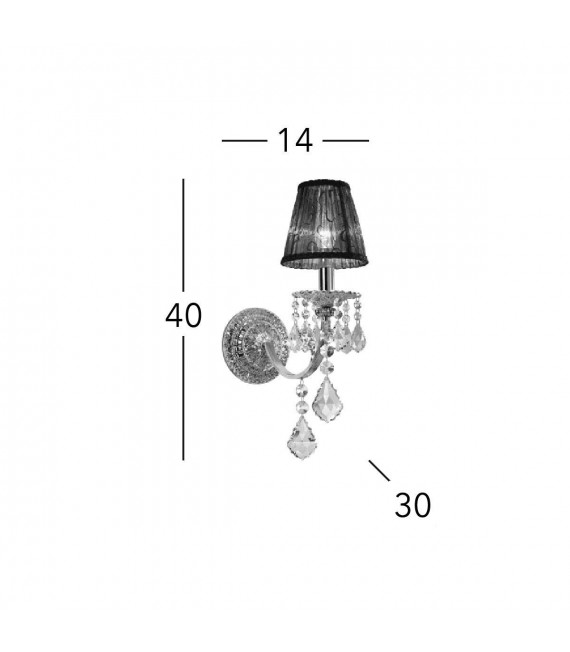 Applique murale en cristal PISANI CRYSTAL laiton antique 1 ampoule