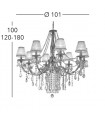 PISANI CRYSTAL Chandelier 8 lights - 4