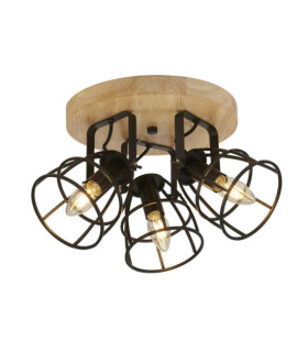Vision multiple spotlight Mild steel Wood, Matte Black