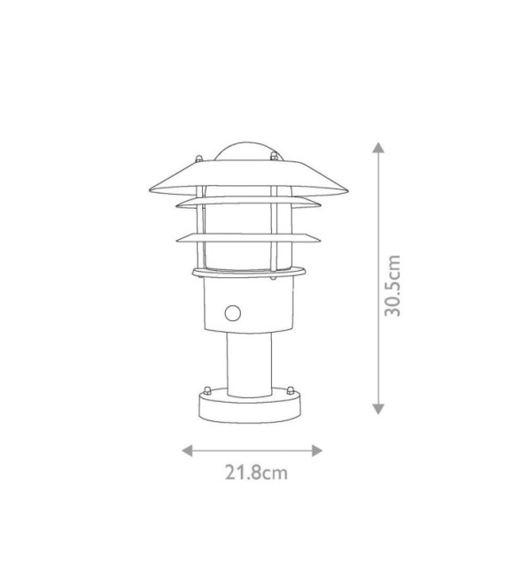Lampada da terra Helsingor Acciaio inox, vetro trasparente Nero