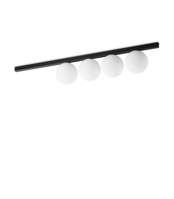 Binomio Deckenleuchte aus Glas, schwarzes Metall