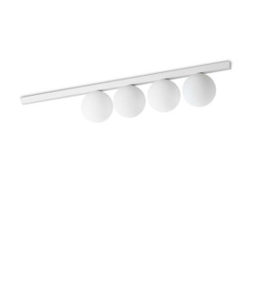 Lámpara de techo Binomio cristal, metal blanco