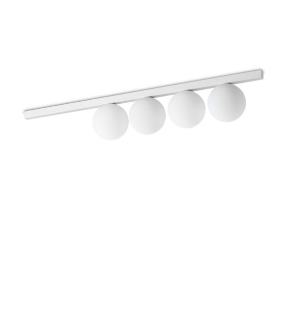 Lámpara de techo Binomio cristal, metal blanco