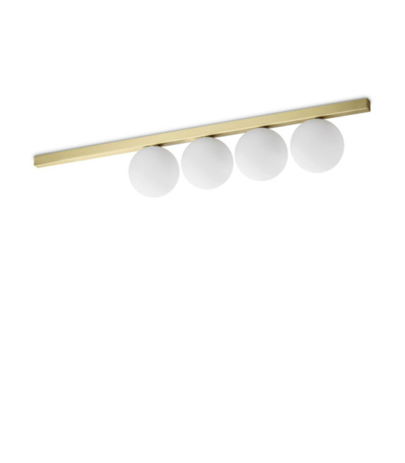 Binomio Ceiling Light Glass, Metal Brass