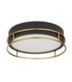 Plafonnier Salle de bains Phoenix Acier doux,verre Noir