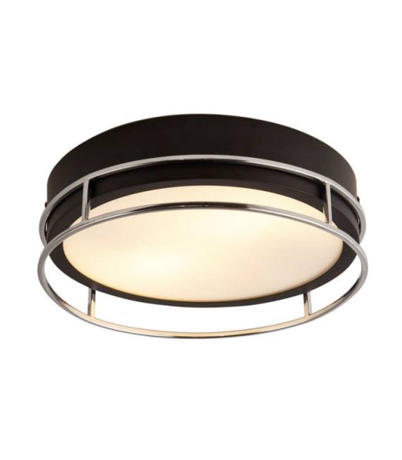 Ceiling light Bathroom Phoenix Mild steel, glass Black