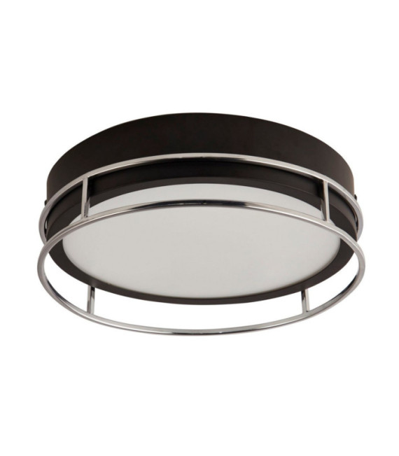 Lámpara de techo Baño Phoenix Acero dulce, vidrio Negro