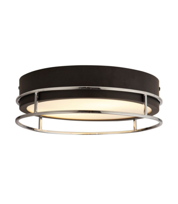 Deckenleuchte Badezimmer Phoenix Baustahl, Glas Schwarz