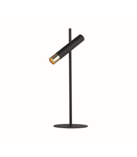 Lampe de table LED Cylinder Acier doux Or, Sable Noir