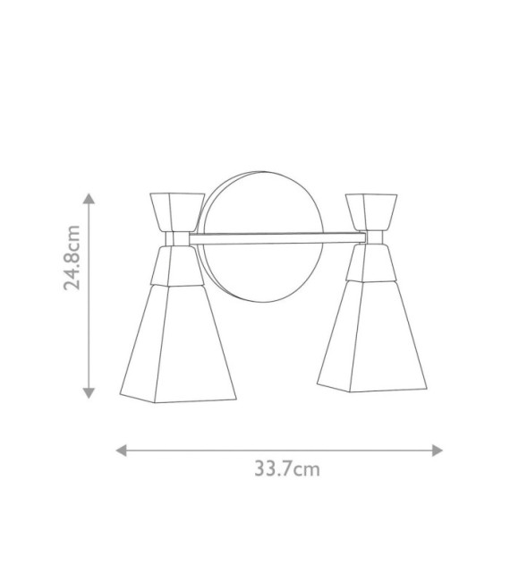 Lámpara de pared para baño Bowtie, cristal opalino, acero negro mate