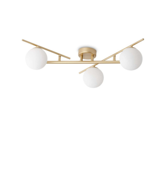 Atlas Ceiling Light Glass, Metal Brass