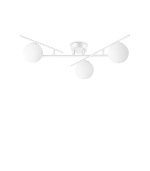 Atlas Deckenleuchte aus Glas, Weißmetall