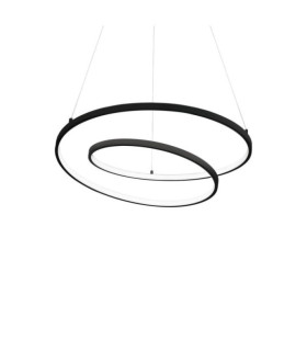 OZ Lámpara colgante LED Metal, Plástico negro
