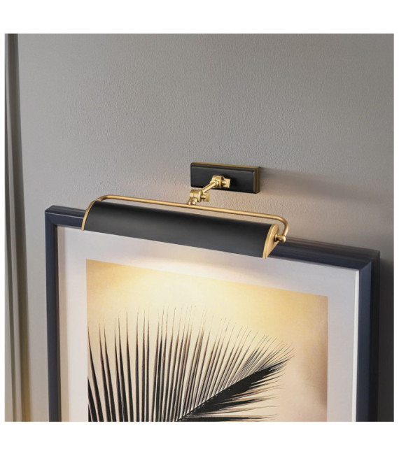 Lampada per quadri Winchfield Acciaio Ottone invecchiato, nero opaco