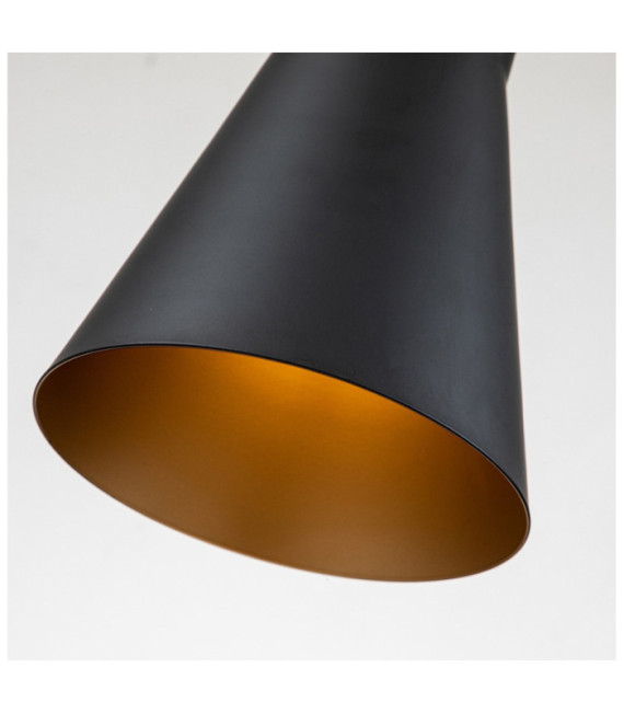 Colgante Estrella Resina, Acero Negro mate, pan de oro