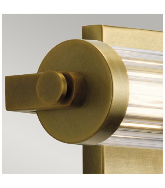 Wall light Bathroom Kichler Steel, transparent fluted glass Natural brass