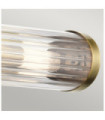 Wall light Bathroom Kichler Steel, transparent fluted glass Natural brass