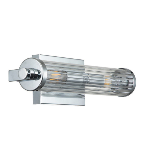 Wall light Bathroom Kichler Steel, transparent fluted glass Polished chrome