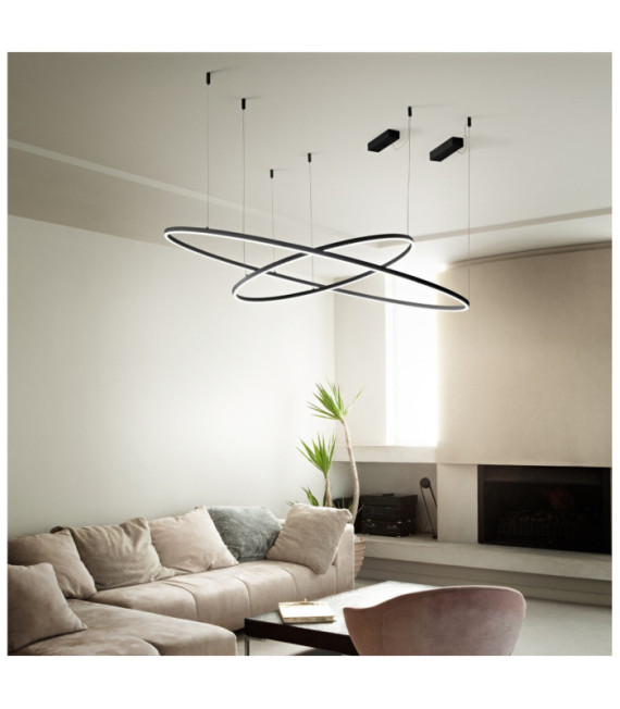 Suspension LED ORACLE Métal,plastique,aluminium Noir
