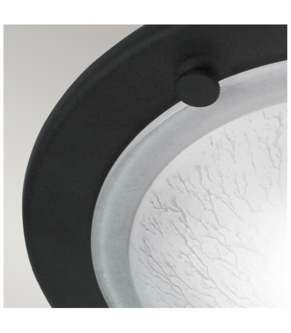Lámpara de techo Berwick de cristal, acero negro